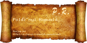 Polányi Romuald névjegykártya